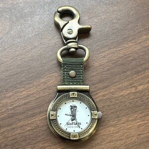 NWOT Six Flags Fiesta Texas Bronze Keychain Watch 🥳